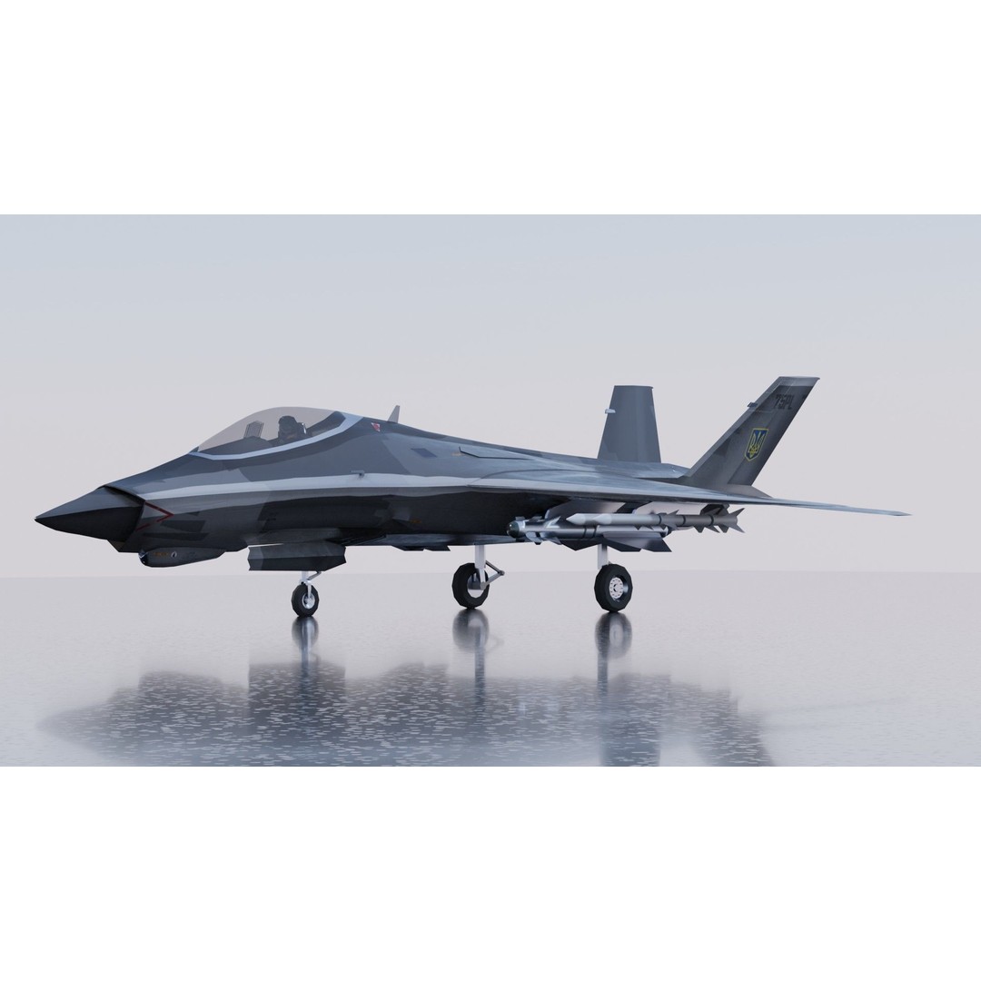 MIG-41 PAK DP 3D Model – Low Poly Concept Fighter, FBX - View 10