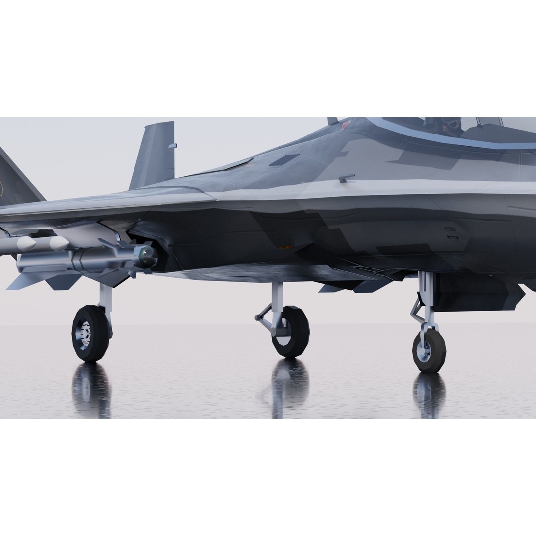 MIG-41 PAK DP 3D Model – Low Poly Concept Fighter, FBX - View 11