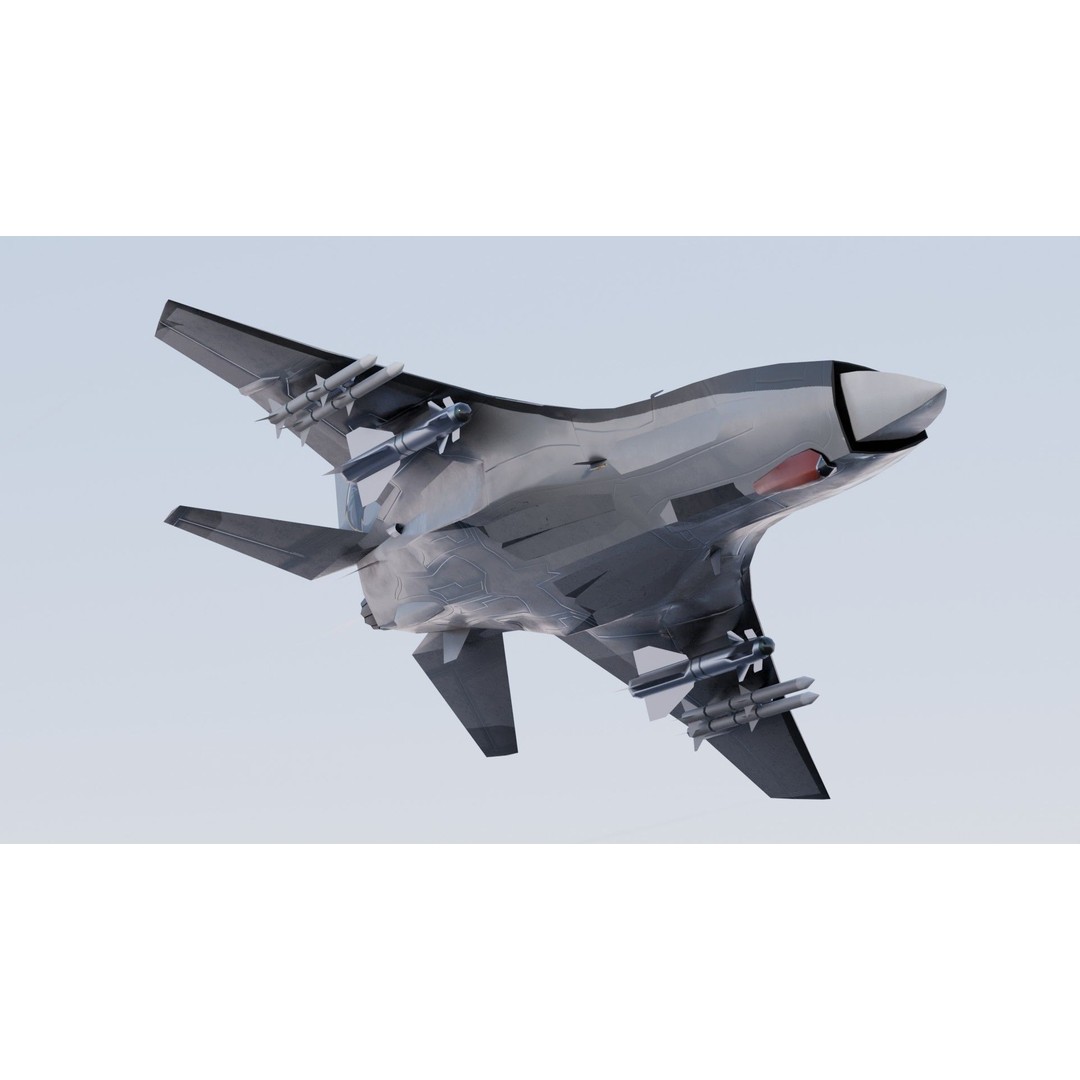 MIG-41 PAK DP 3D Model – Low Poly Concept Fighter, FBX - View 12