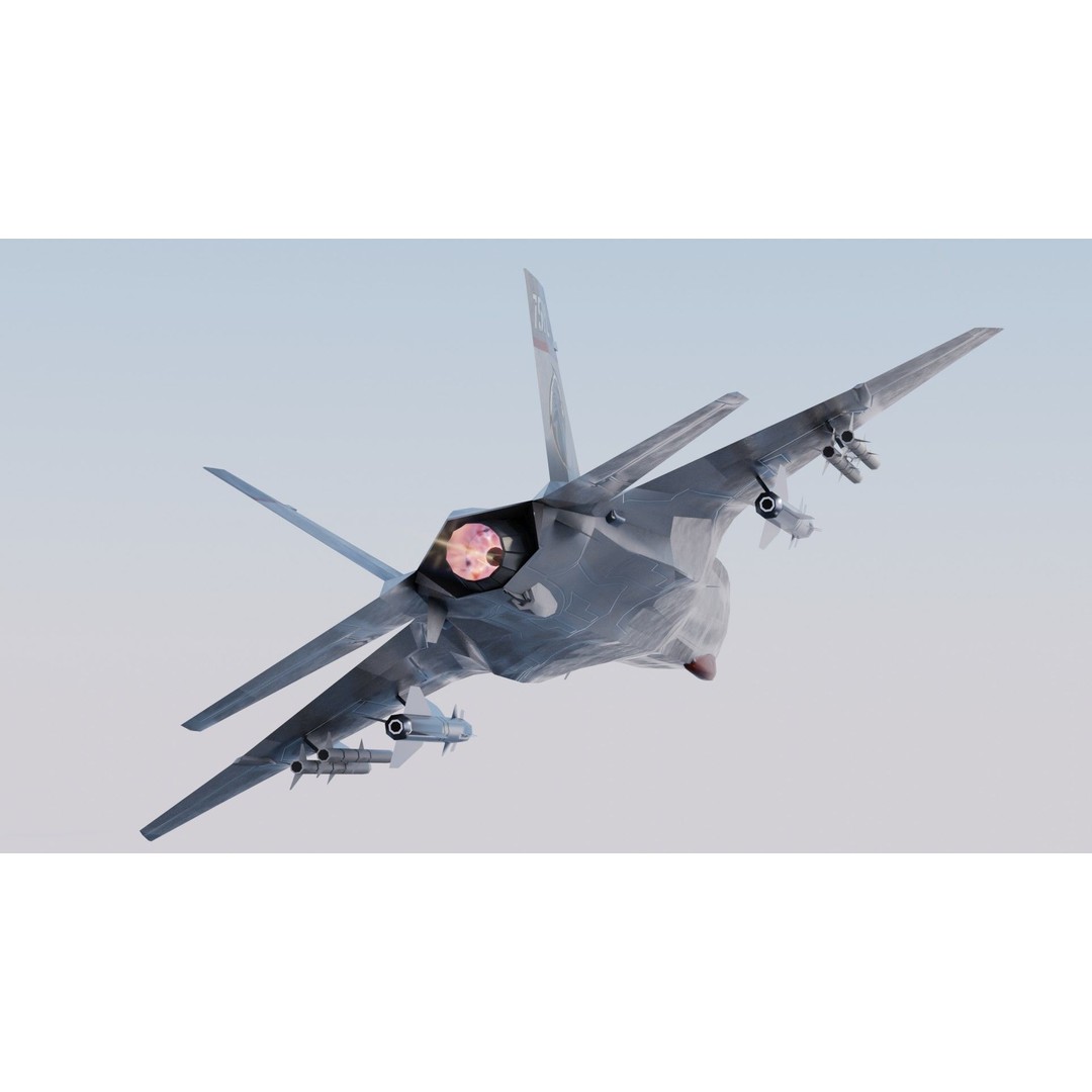 MIG-41 PAK DP 3D Model – Low Poly Concept Fighter, FBX - View 13