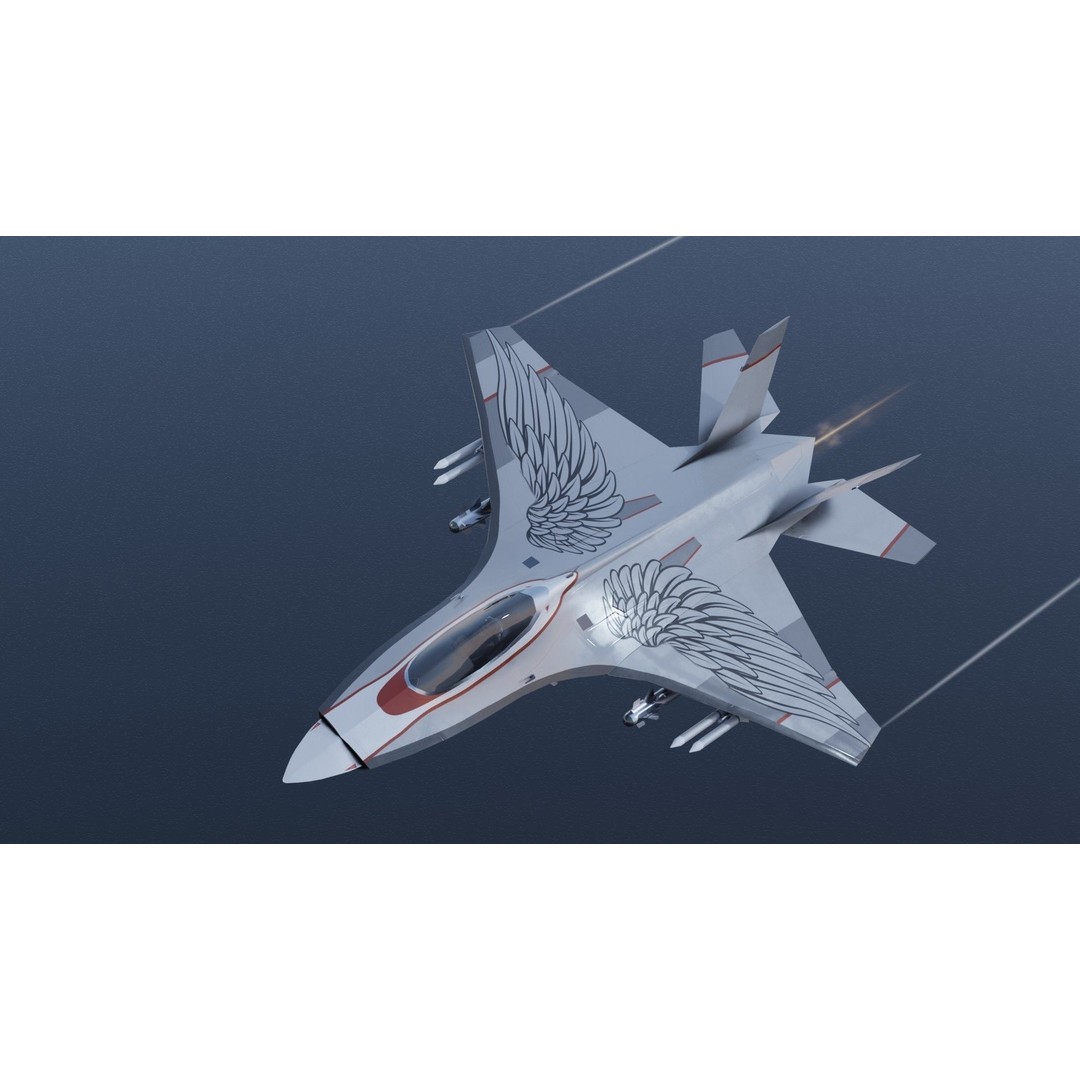 MIG-41 PAK DP 3D Model – Low Poly Concept Fighter, FBX - View 14