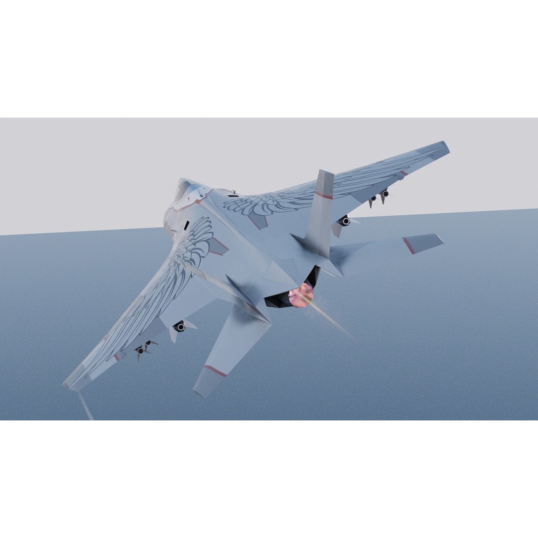 MIG-41 PAK DP 3D Model – Low Poly Concept Fighter, FBX - View 15