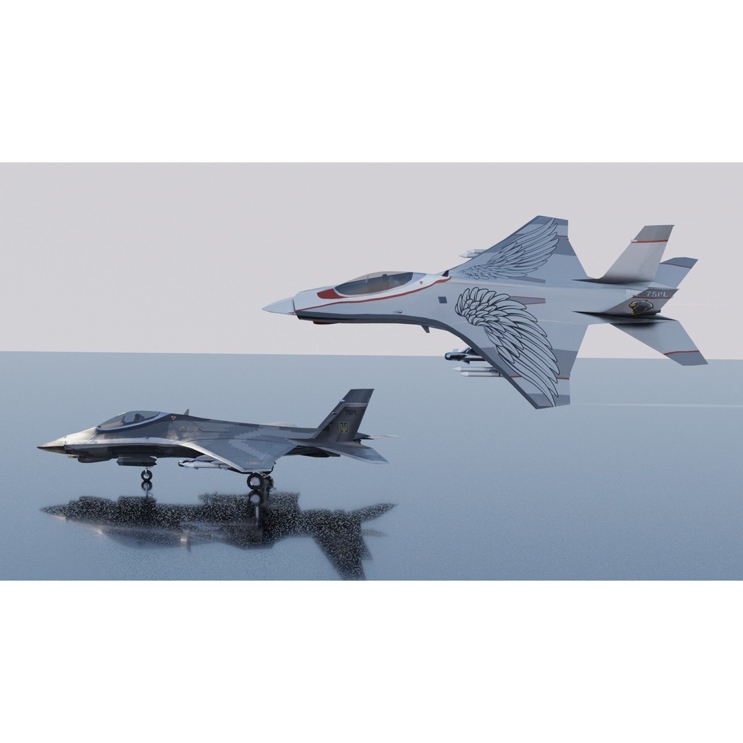 MIG-41 PAK DP 3D Model – Low Poly Concept Fighter, FBX - View 16