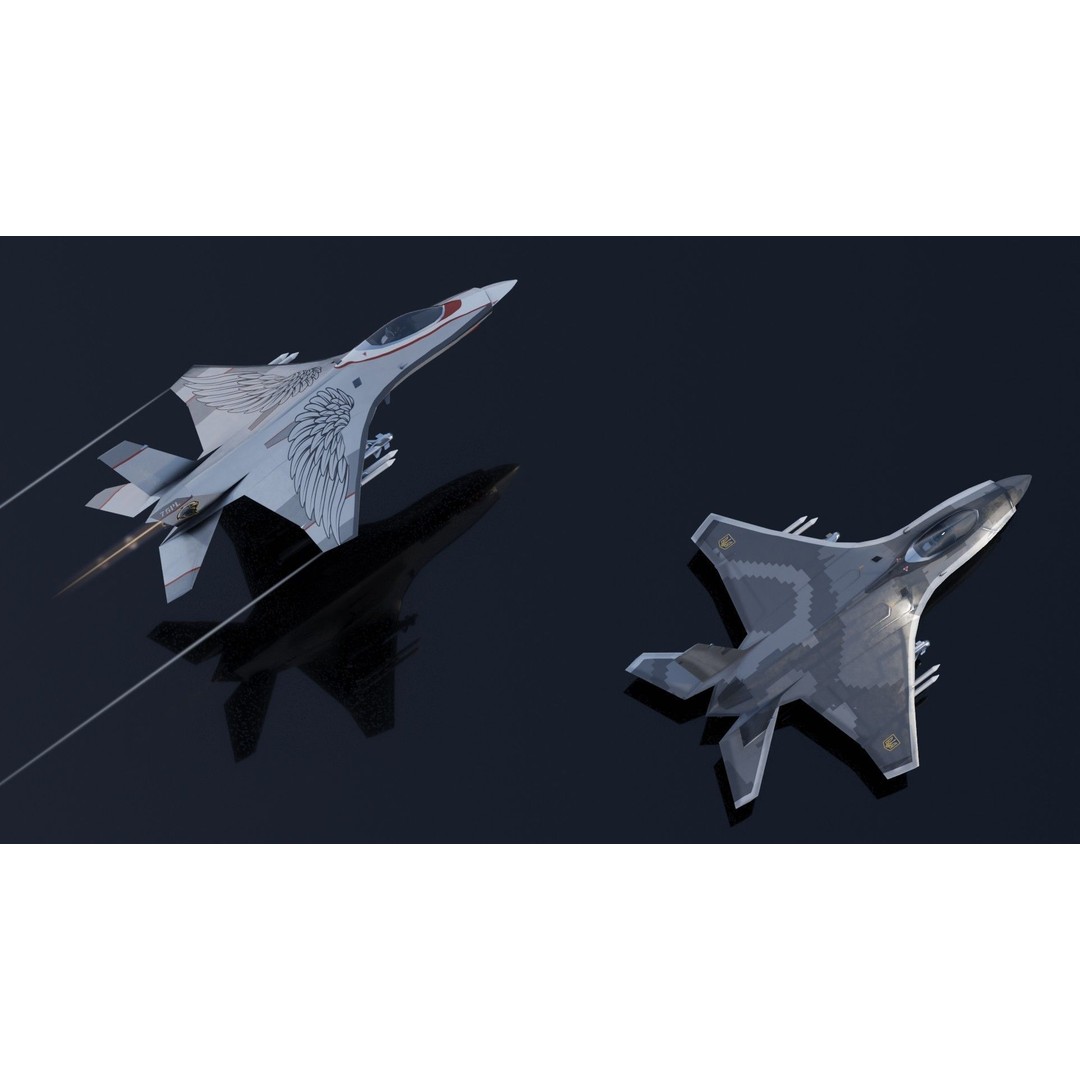 MIG-41 PAK DP 3D Model – Low Poly Concept Fighter, FBX - View 19