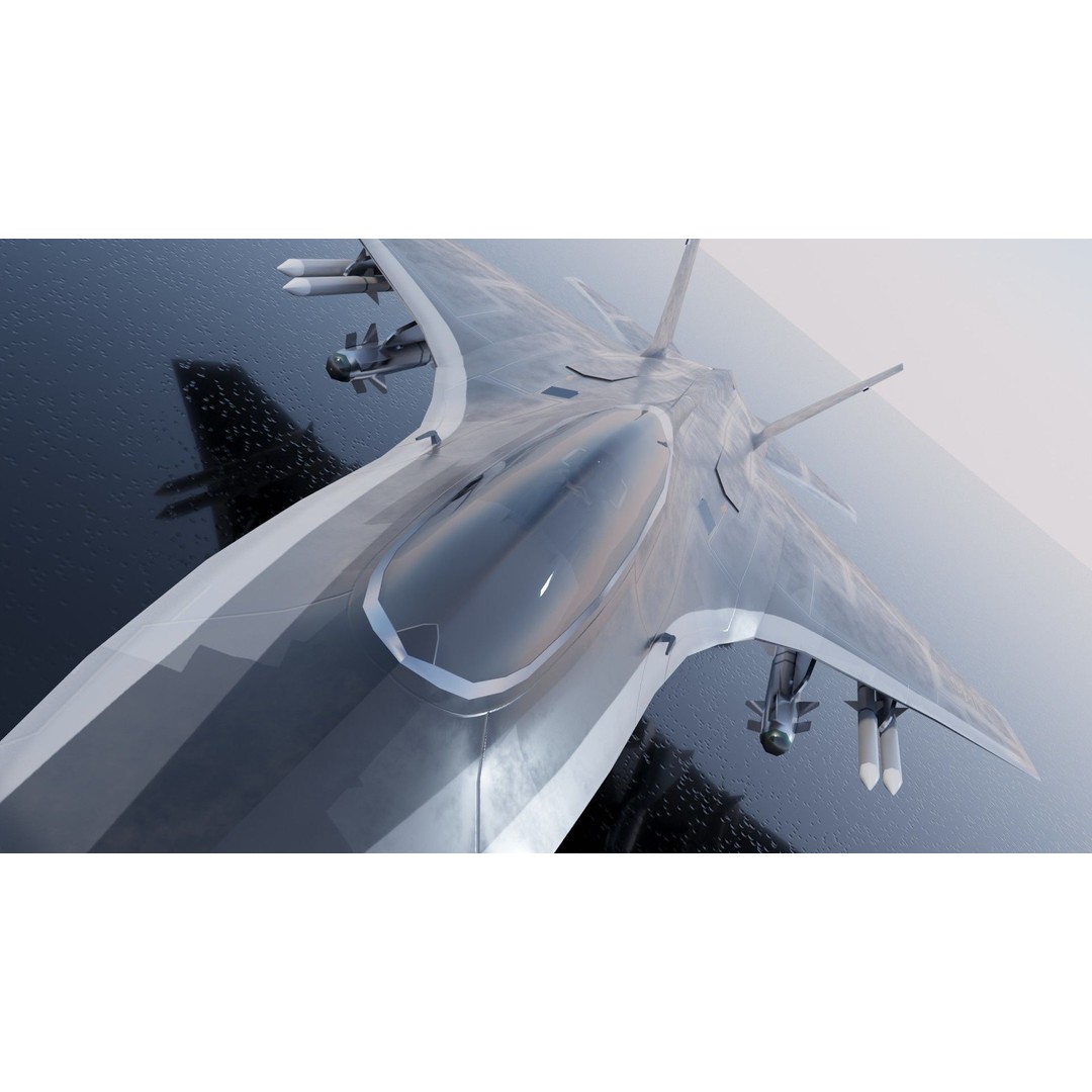 MIG-41 PAK DP 3D Model – Low Poly Concept Fighter, FBX - View 26