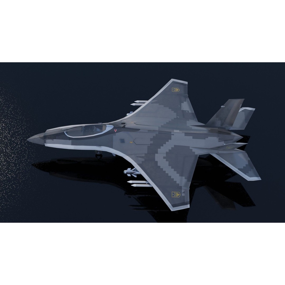 MIG-41 PAK DP 3D Model – Low Poly Concept Fighter, FBX - View 3