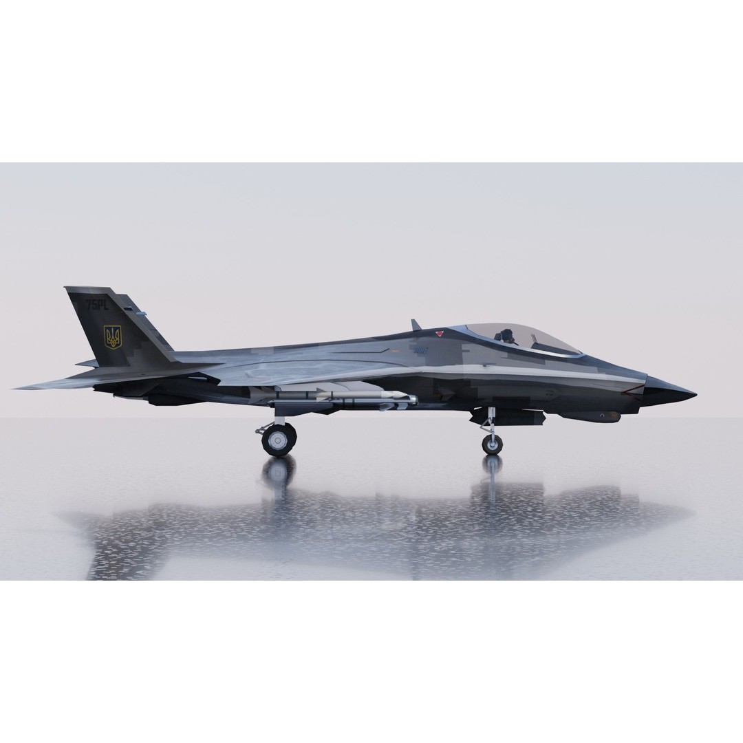 MIG-41 PAK DP 3D Model – Low Poly Concept Fighter, FBX - View 7