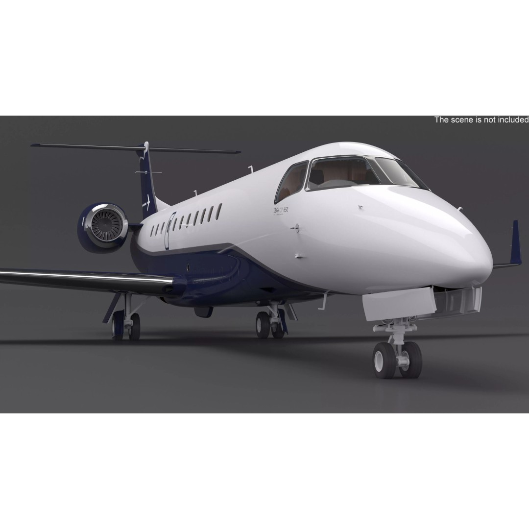 Private Jet Aircraft 650E 3D Model – Luxury Rigged Interior, FBX/OBJ - View 15
