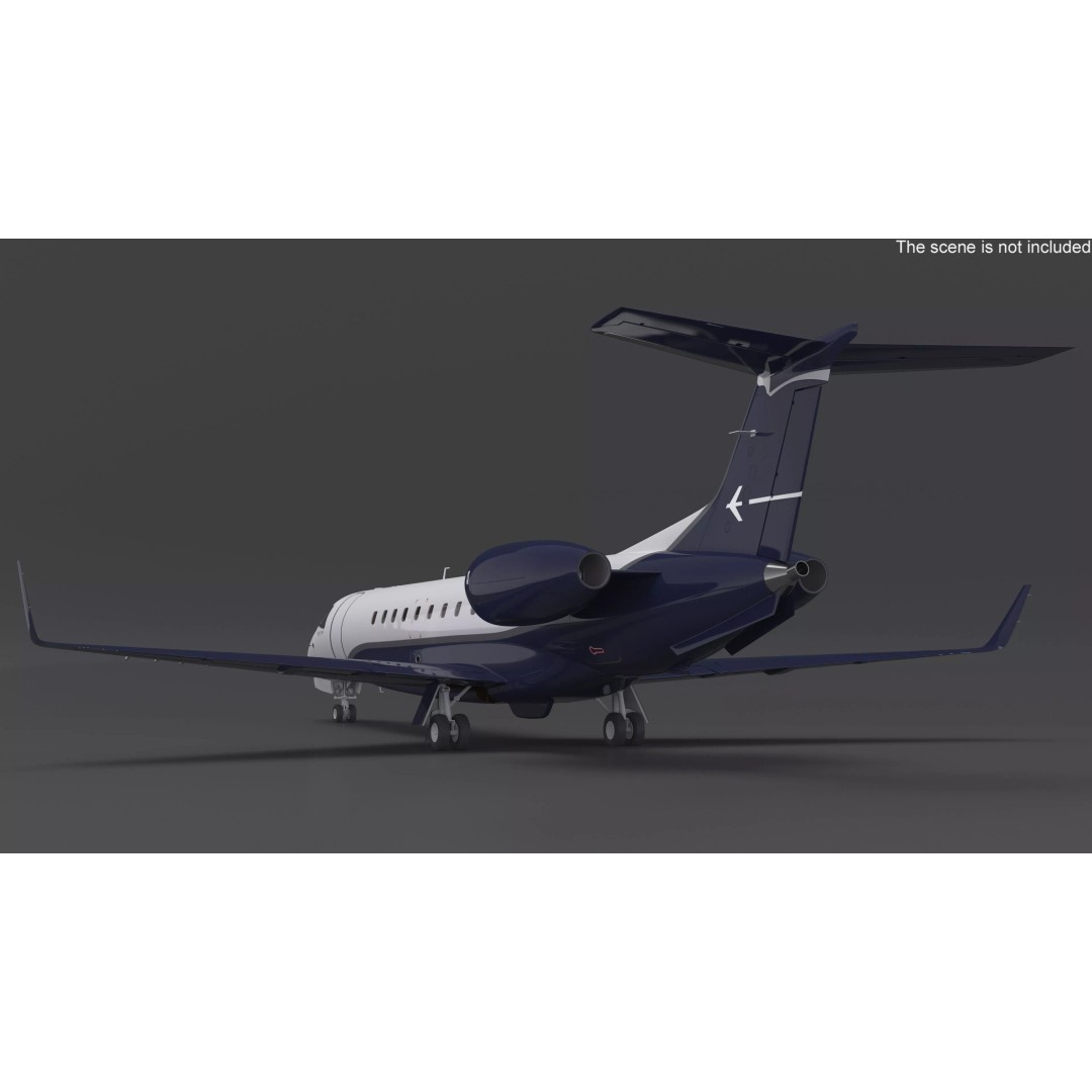 Private Jet Aircraft 650E 3D Model – Luxury Rigged Interior, FBX/OBJ - View 16