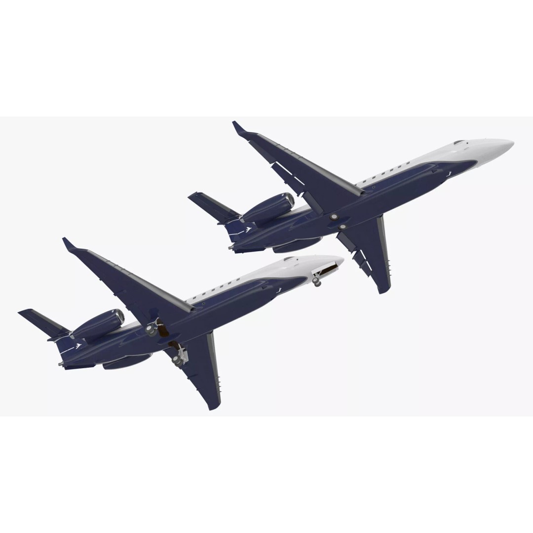 Private Jet Aircraft 650E 3D Model – Luxury Rigged Interior, FBX/OBJ - View 20