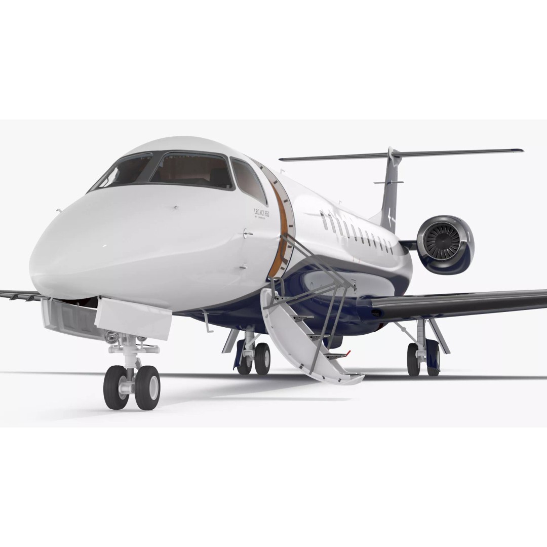 Private Jet Aircraft 650E 3D Model – Luxury Rigged Interior, FBX/OBJ - View 21