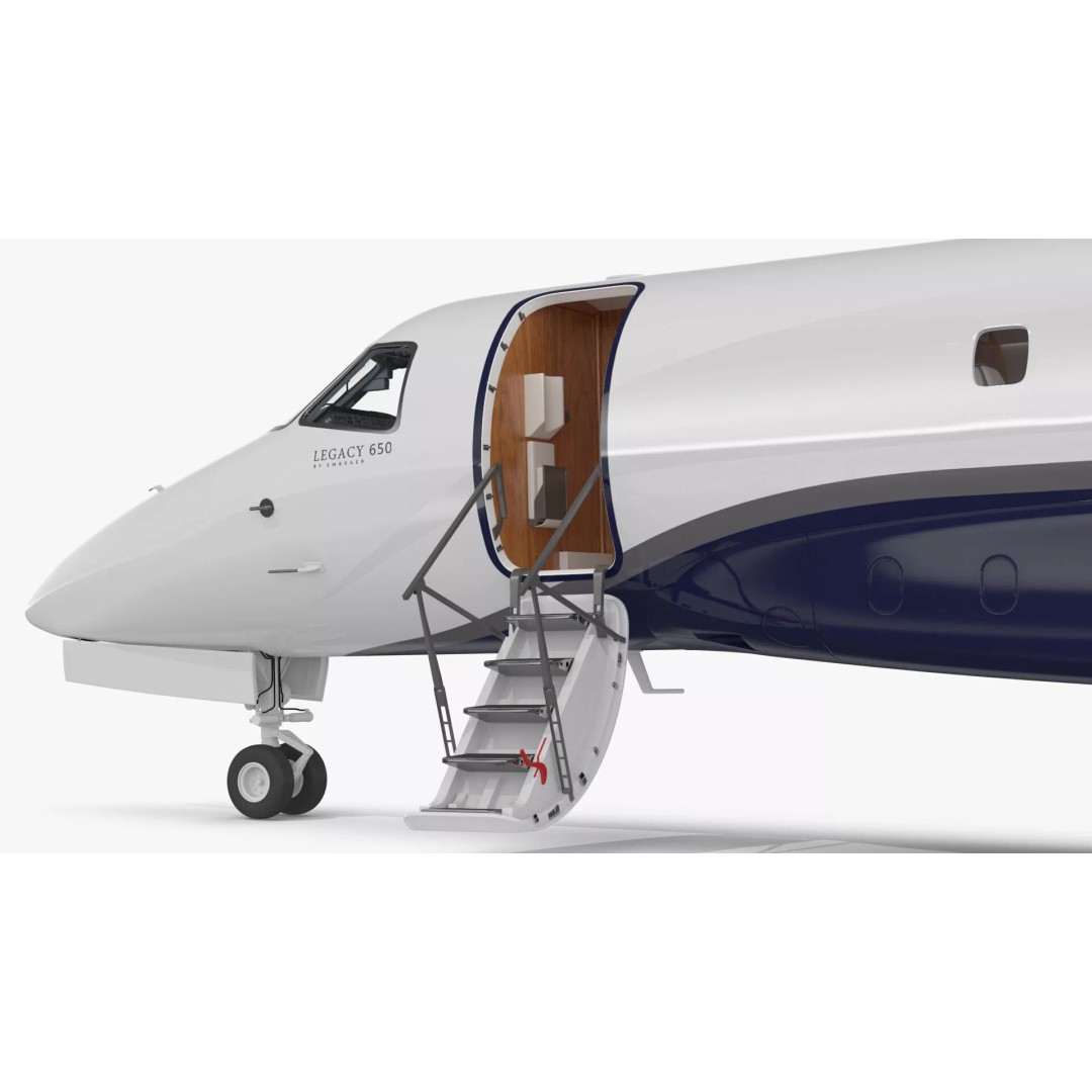 Private Jet Aircraft 650E 3D Model – Luxury Rigged Interior, FBX/OBJ - View 22