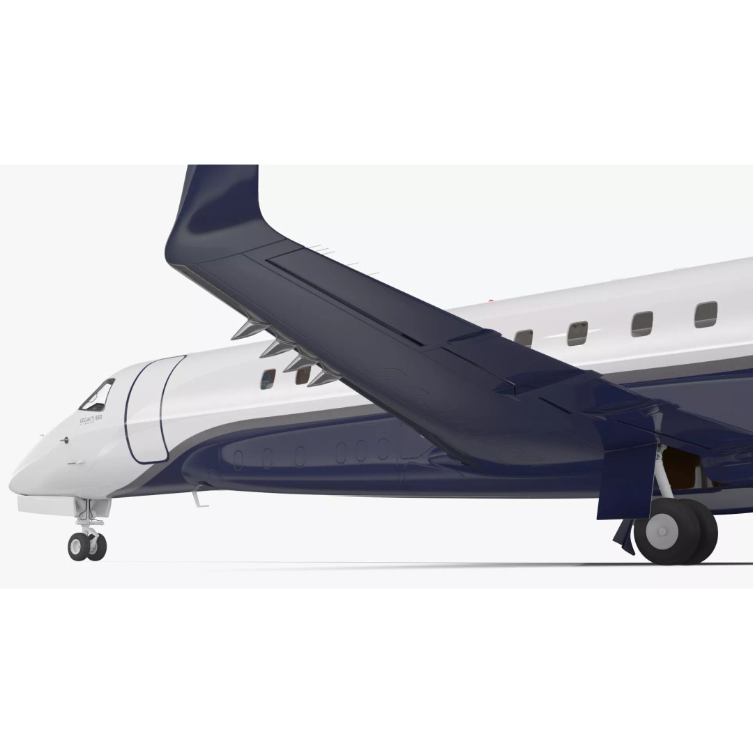 Private Jet Aircraft 650E 3D Model – Luxury Rigged Interior, FBX/OBJ - View 23