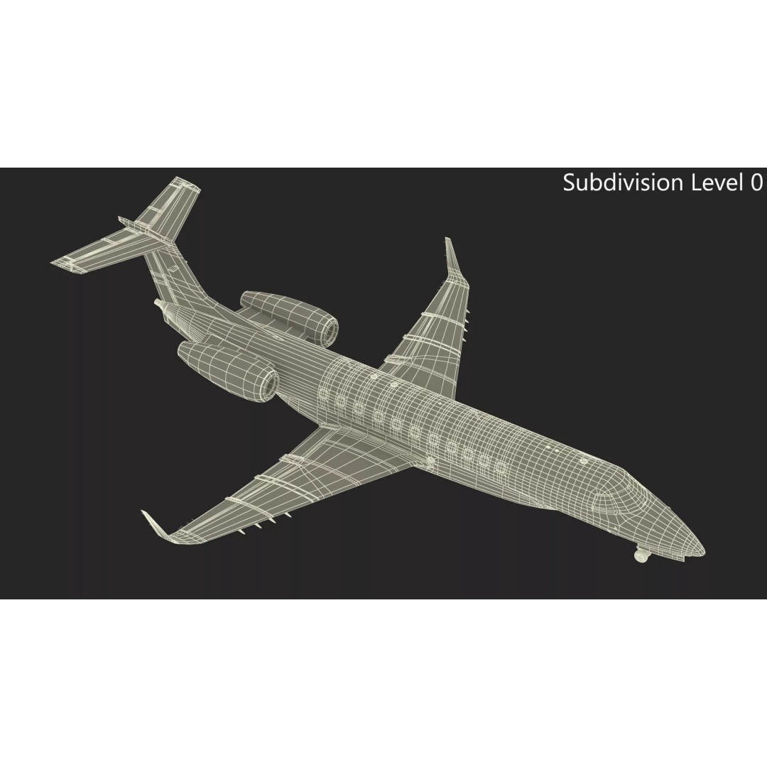 Private Jet Aircraft 650E 3D Model – Luxury Rigged Interior, FBX/OBJ - View 27