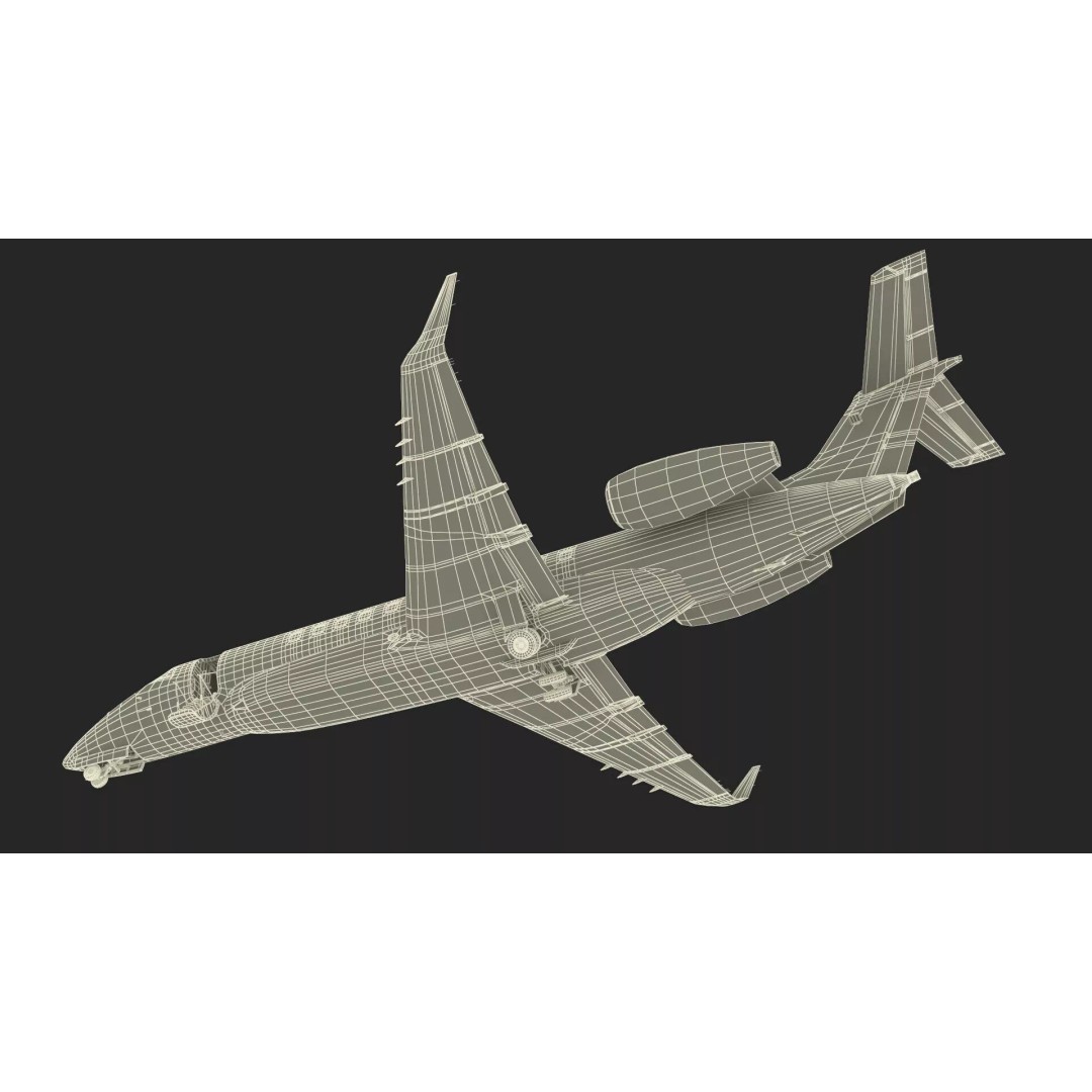 Private Jet Aircraft 650E 3D Model – Luxury Rigged Interior, FBX/OBJ - View 34