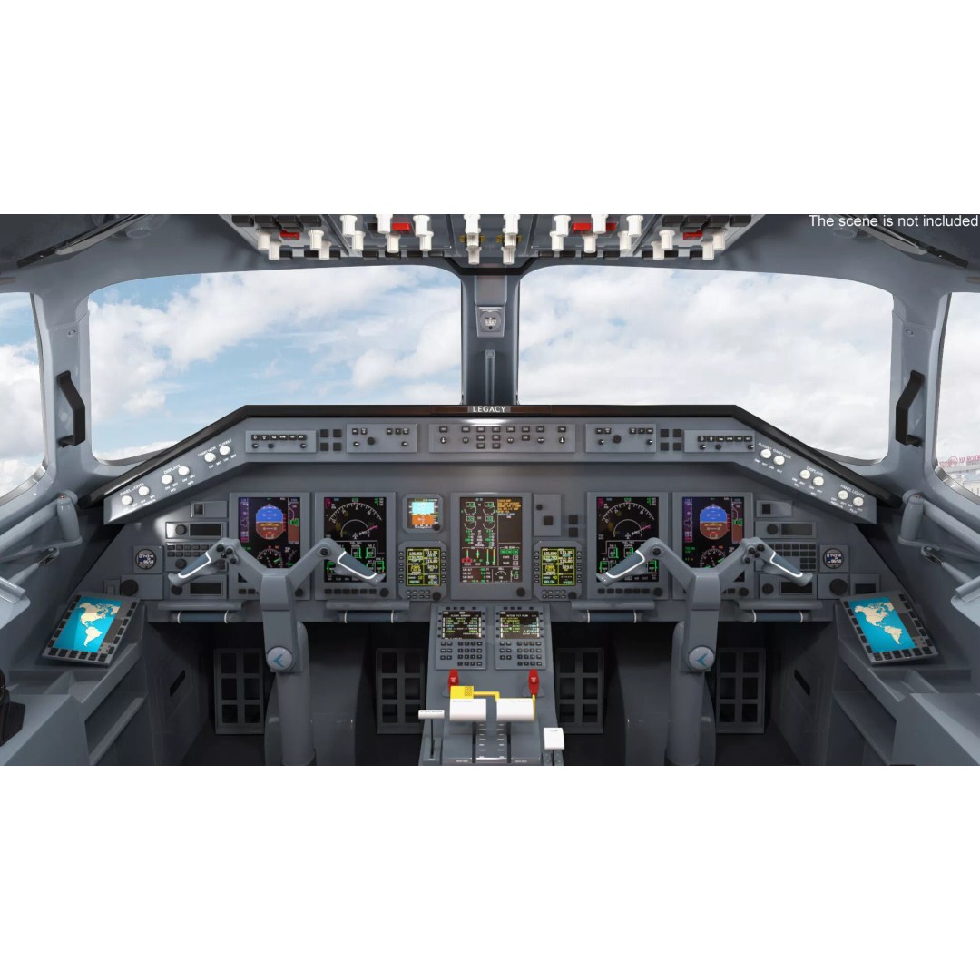 Private Jet Aircraft 650E 3D Model – Luxury Rigged Interior, FBX/OBJ - View 8