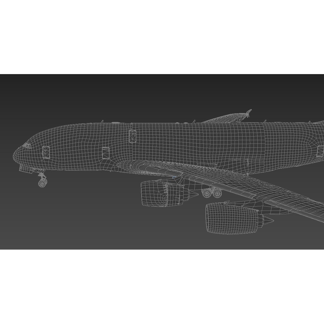 Airbus A380 Etihad 3D Model – High Poly Aircraft Asset, FBX, OBJ - View 15