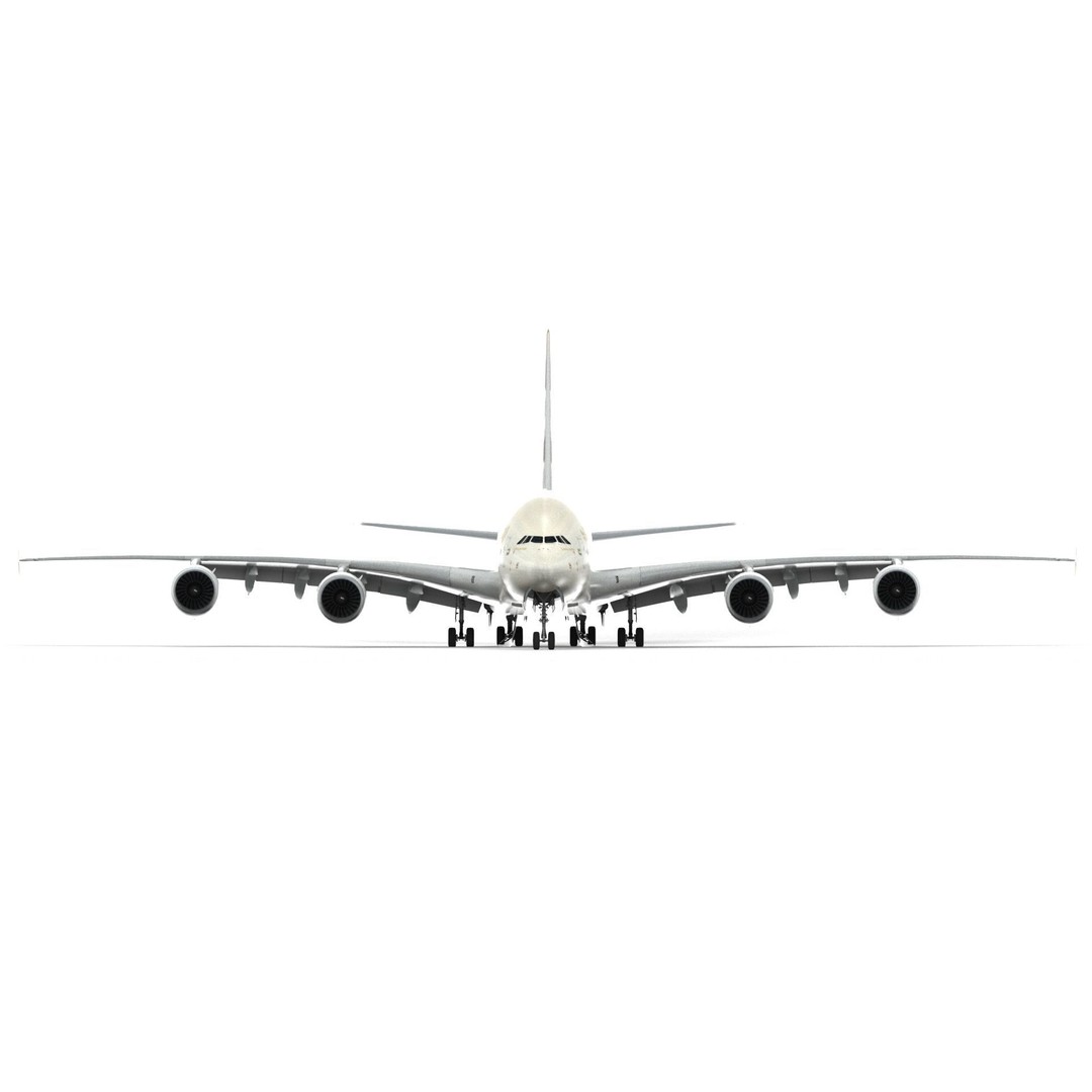 Airbus A380 Etihad 3D Model – High Poly Aircraft Asset, FBX, OBJ - View 3
