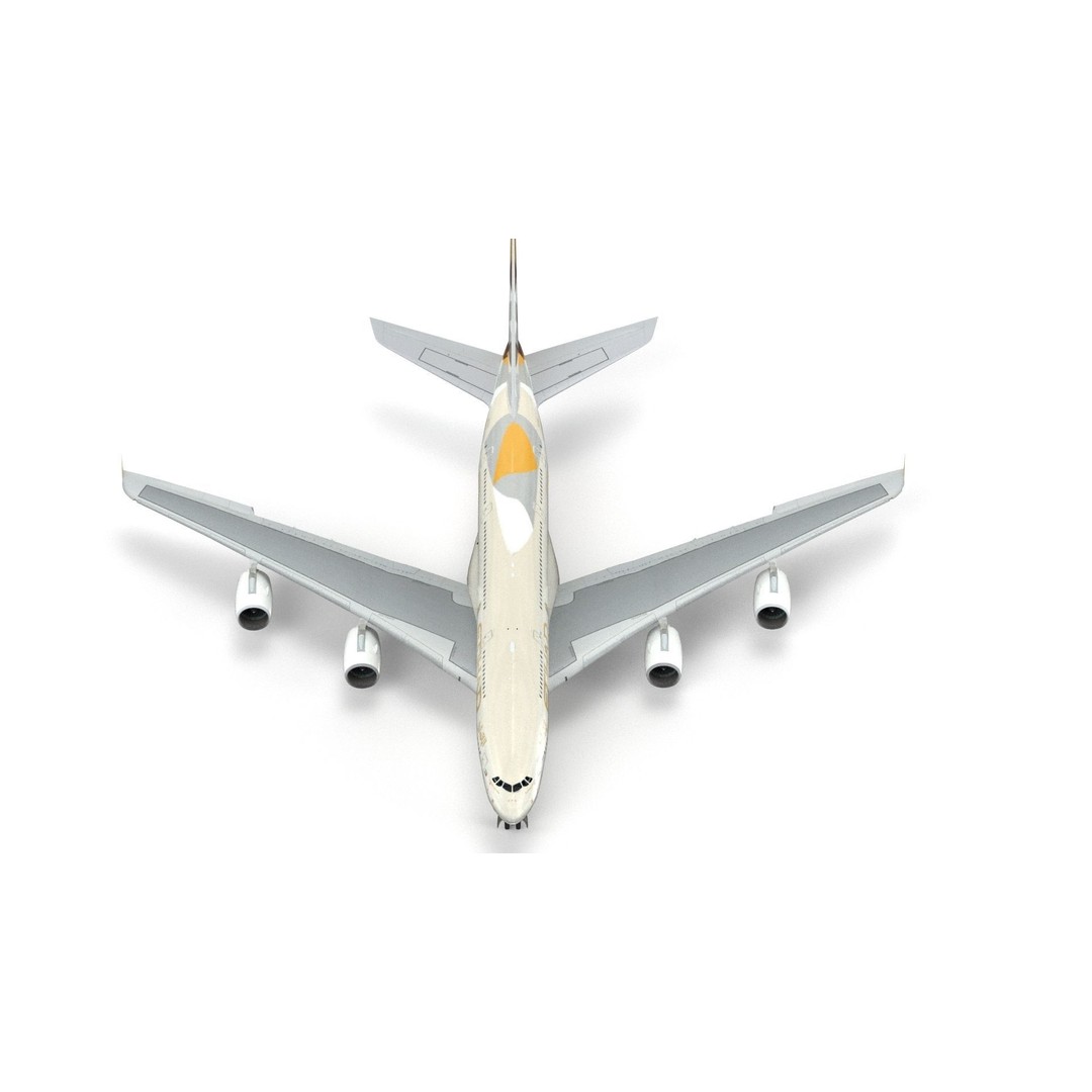Airbus A380 Etihad 3D Model – High Poly Aircraft Asset, FBX, OBJ - View 4