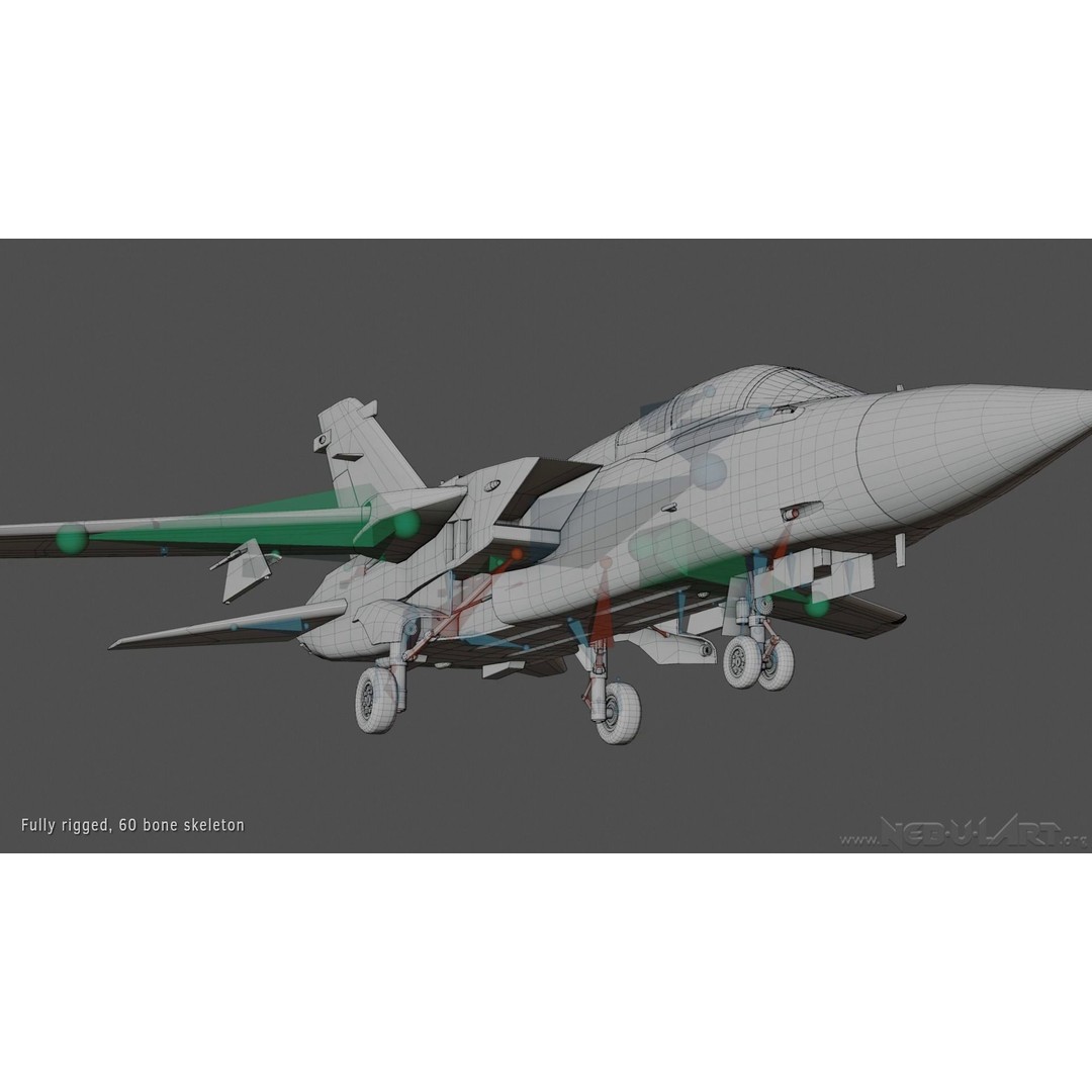 Panavia Tornado ADV F3 3D Model – Rigged Military Aircraft, FBX - View 10