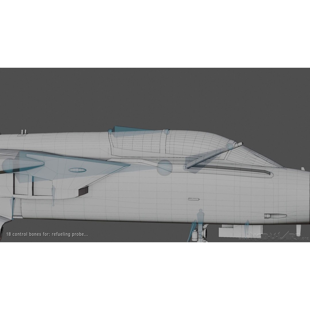 Panavia Tornado ADV F3 3D Model – Rigged Military Aircraft, FBX - View 11