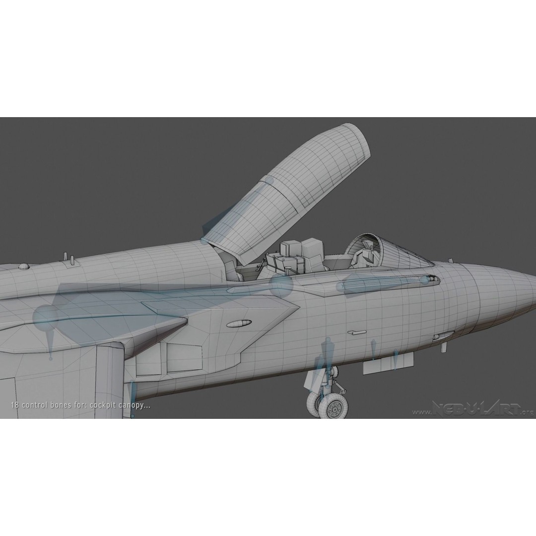 Panavia Tornado ADV F3 3D Model – Rigged Military Aircraft, FBX - View 12