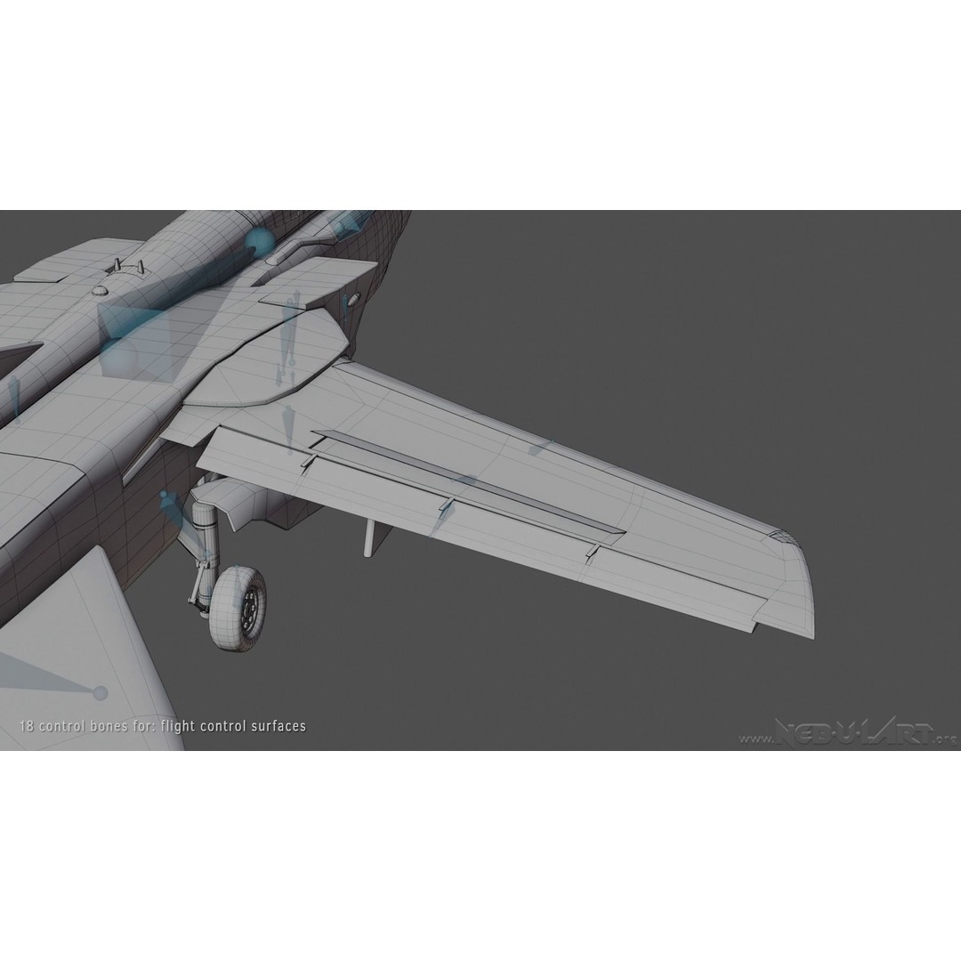 Panavia Tornado ADV F3 3D Model – Rigged Military Aircraft, FBX - View 13