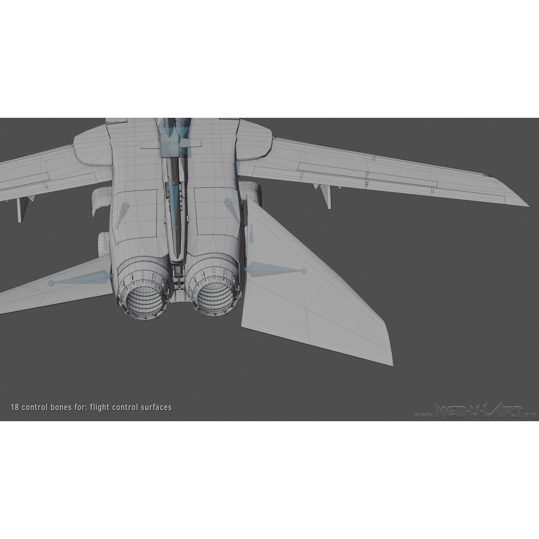 Panavia Tornado ADV F3 3D Model – Rigged Military Aircraft, FBX - View 14