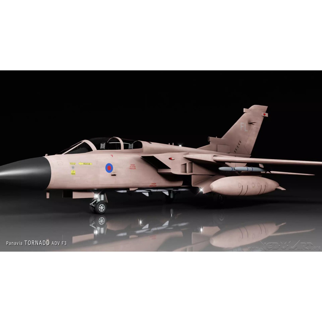Panavia Tornado ADV F3 3D Model – Rigged Military Aircraft, FBX - View 2