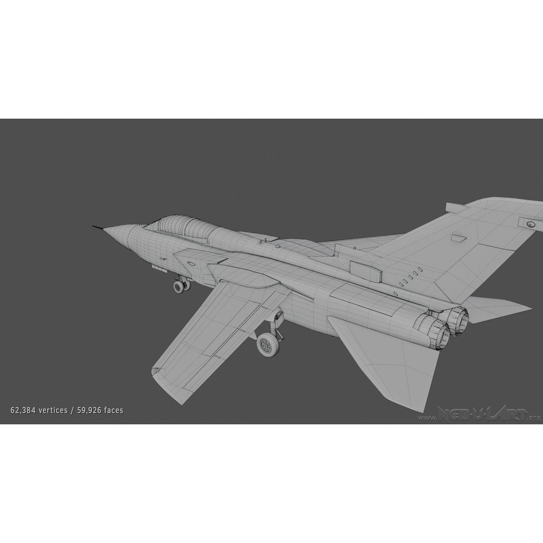 Panavia Tornado ADV F3 3D Model – Rigged Military Aircraft, FBX - View 9