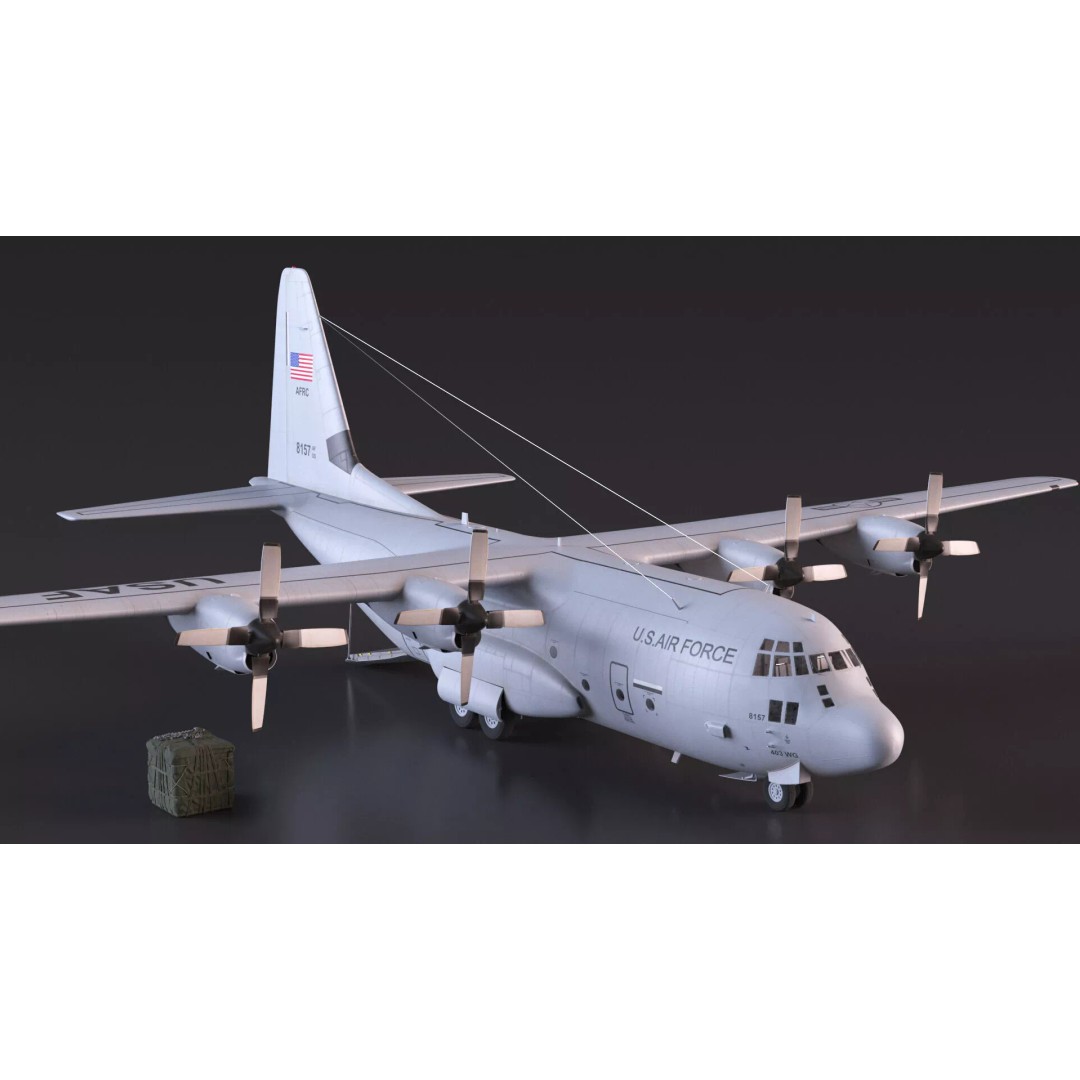 Lockheed C-130 Hercules 3D Model – Rigged Military Aircraft, Cinema 4D - View 13