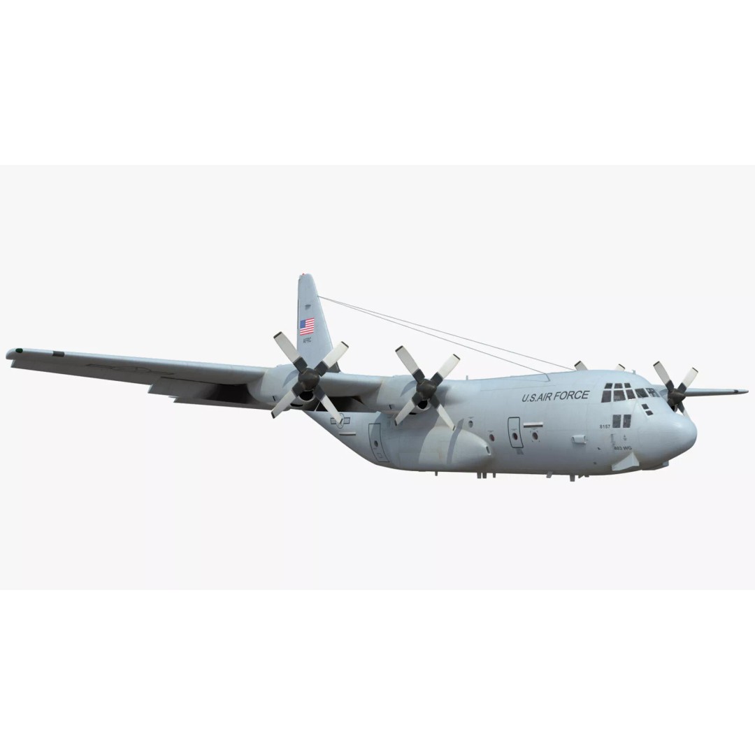 Lockheed C-130 Hercules 3D Model – Rigged Military Aircraft, Cinema 4D - View 15
