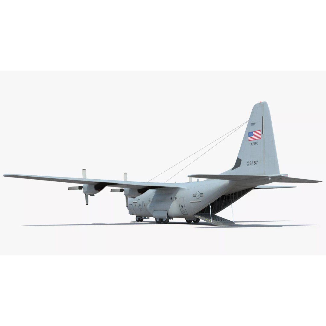 Lockheed C-130 Hercules 3D Model – Rigged Military Aircraft, Cinema 4D - View 16