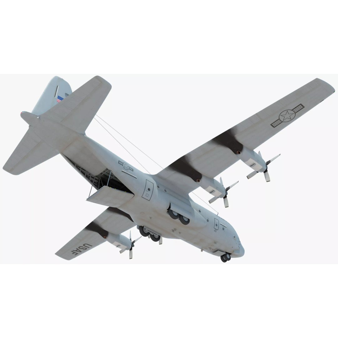 Lockheed C-130 Hercules 3D Model – Rigged Military Aircraft, Cinema 4D - View 19