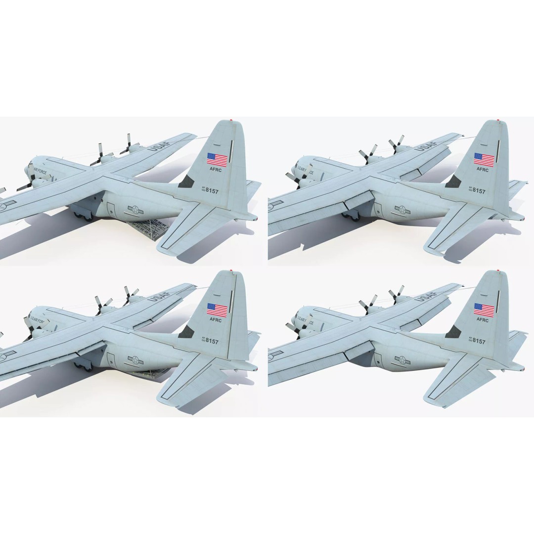 Lockheed C-130 Hercules 3D Model – Rigged Military Aircraft, Cinema 4D - View 23