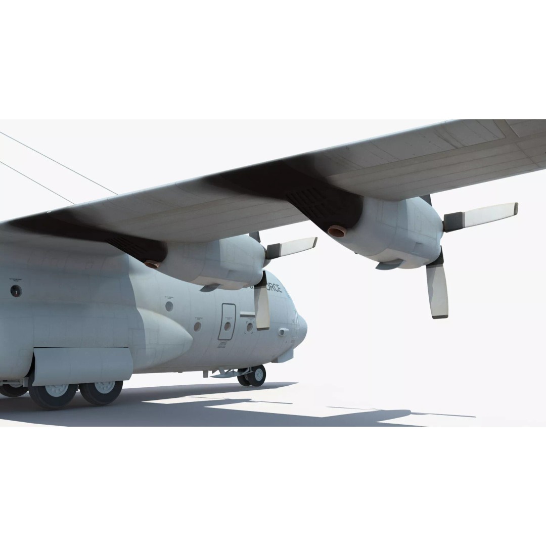 Lockheed C-130 Hercules 3D Model – Rigged Military Aircraft, Cinema 4D - View 26