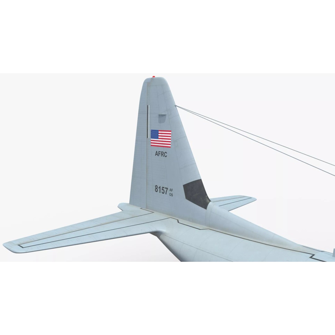 Lockheed C-130 Hercules 3D Model – Rigged Military Aircraft, Cinema 4D - View 35
