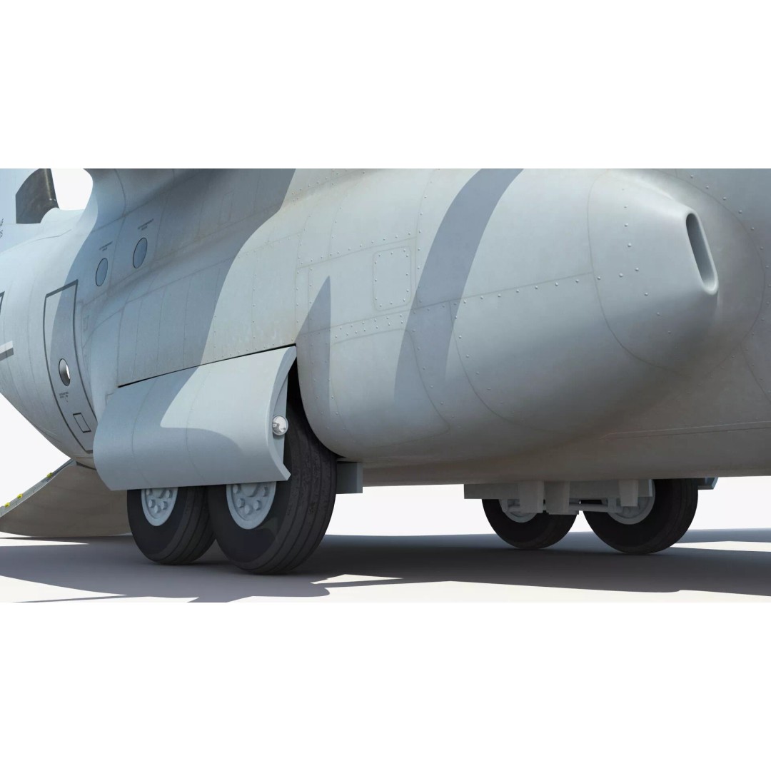 Lockheed C-130 Hercules 3D Model – Rigged Military Aircraft, Cinema 4D - View 36