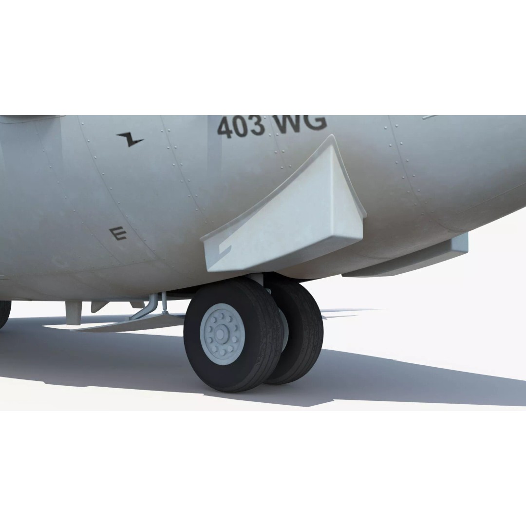 Lockheed C-130 Hercules 3D Model – Rigged Military Aircraft, Cinema 4D - View 37