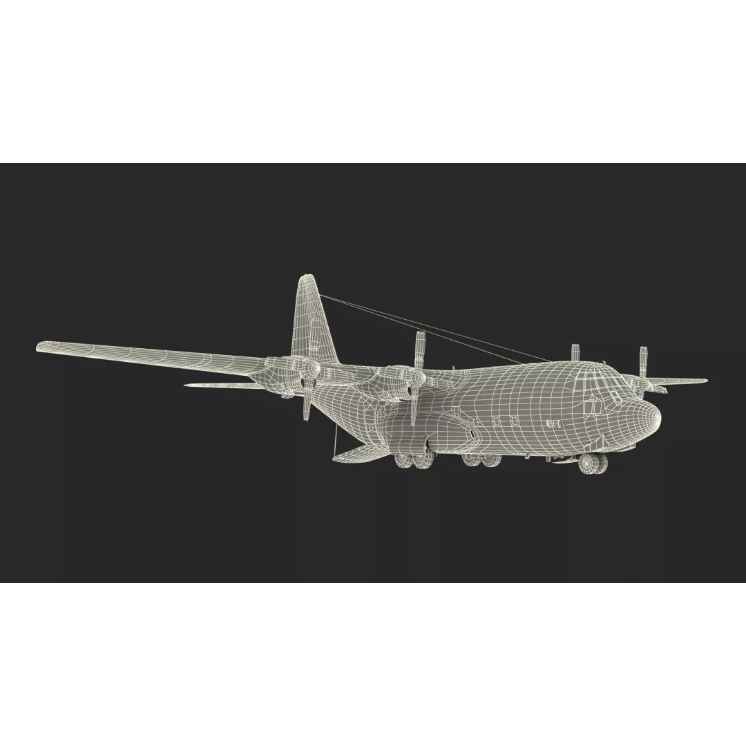 Lockheed C-130 Hercules 3D Model – Rigged Military Aircraft, Cinema 4D - View 55
