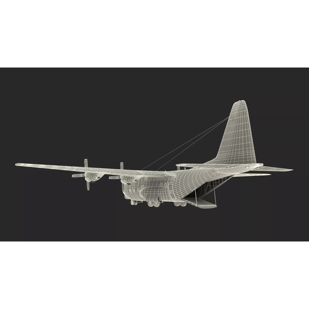 Lockheed C-130 Hercules 3D Model – Rigged Military Aircraft, Cinema 4D - View 56