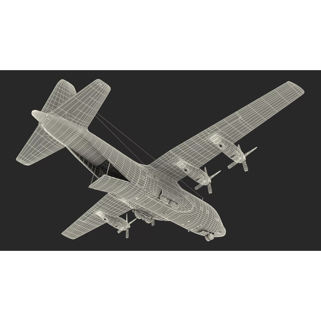 Lockheed C-130 Hercules 3D Model – Rigged Military Aircraft, Cinema 4D - View 58