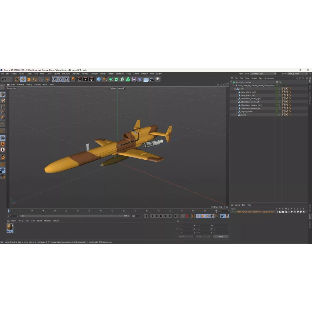 HESA Karrar Jet Combat Drone 3D Model – Realistic UAV for Simulation