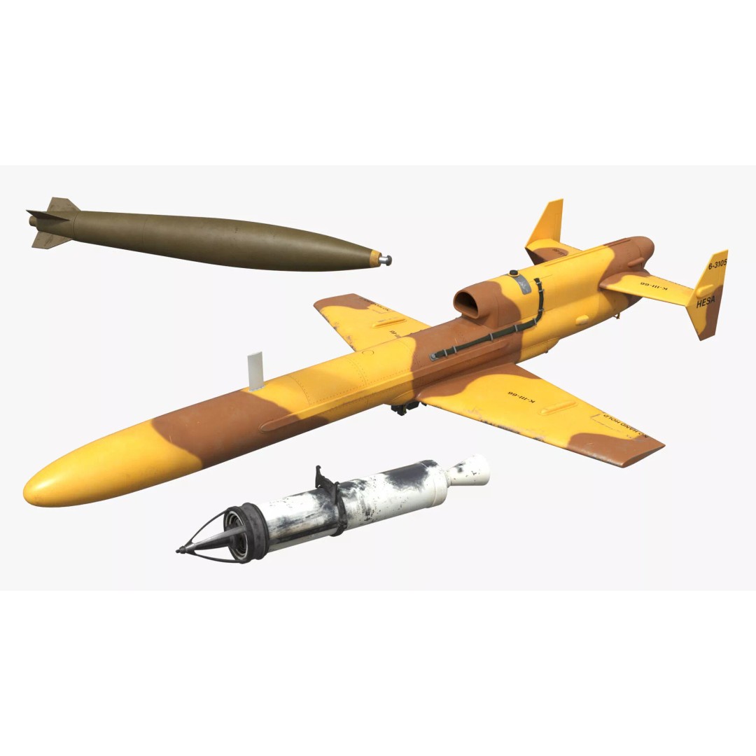 HESA Karrar Jet Combat Drone 3D Model – Realistic UAV for Simulation - View 12