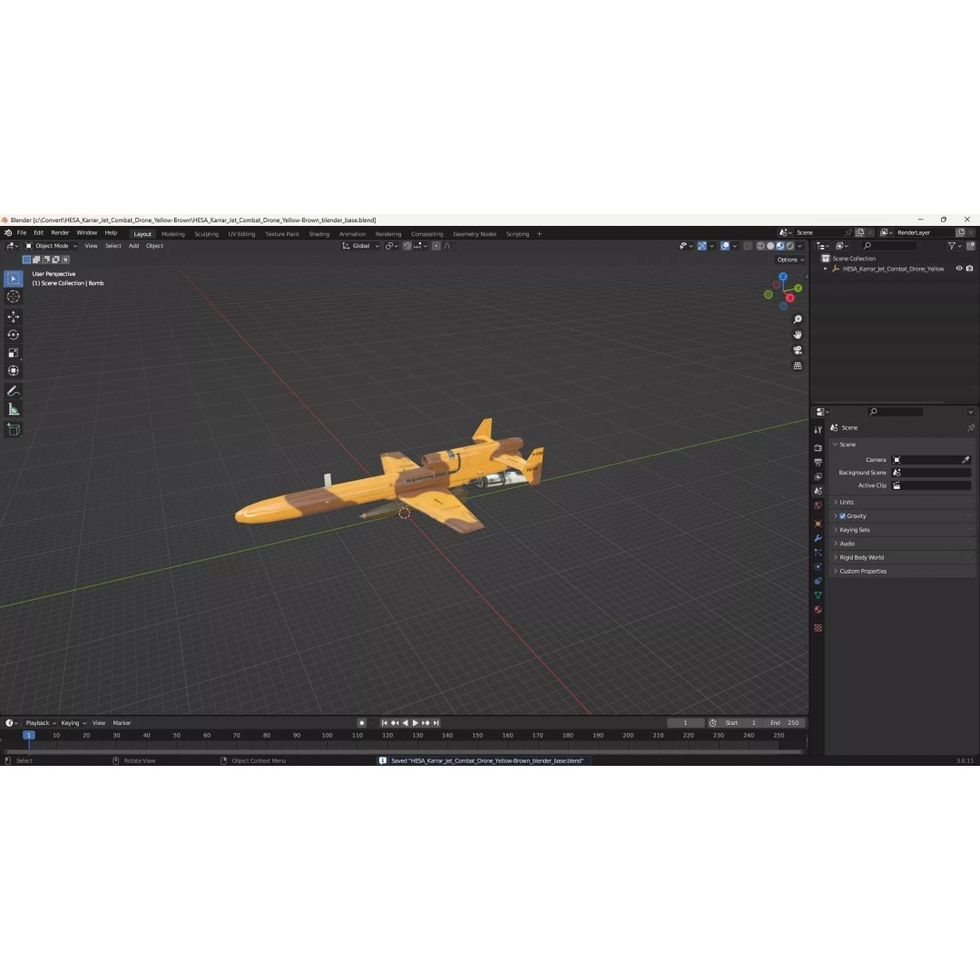 HESA Karrar Jet Combat Drone 3D Model – Realistic UAV for Simulation - View 24