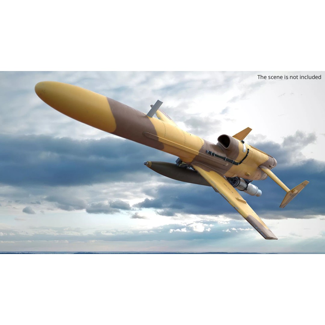 HESA Karrar Jet Combat Drone 3D Model – Realistic UAV for Simulation - View 4