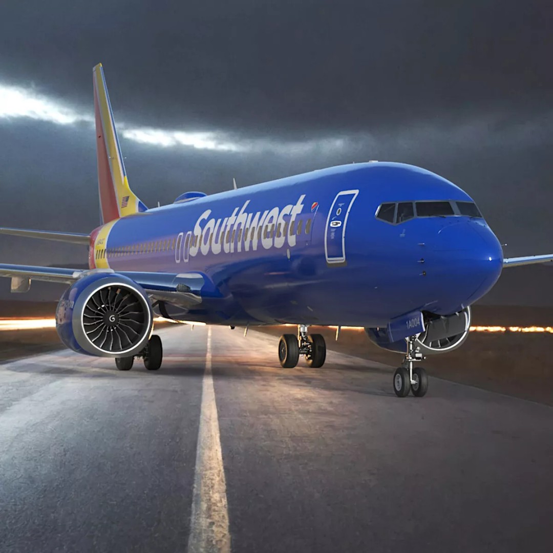 Boeing 737 Max 8 3D Model – Rigged Aircraft for Animation, Maya - View 3