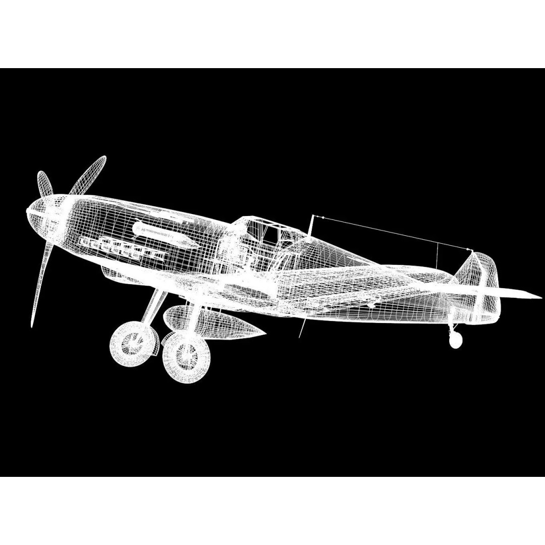 Messerschmitt Bf109 F4 3D Model – High Poly Aircraft, FBX, OBJ