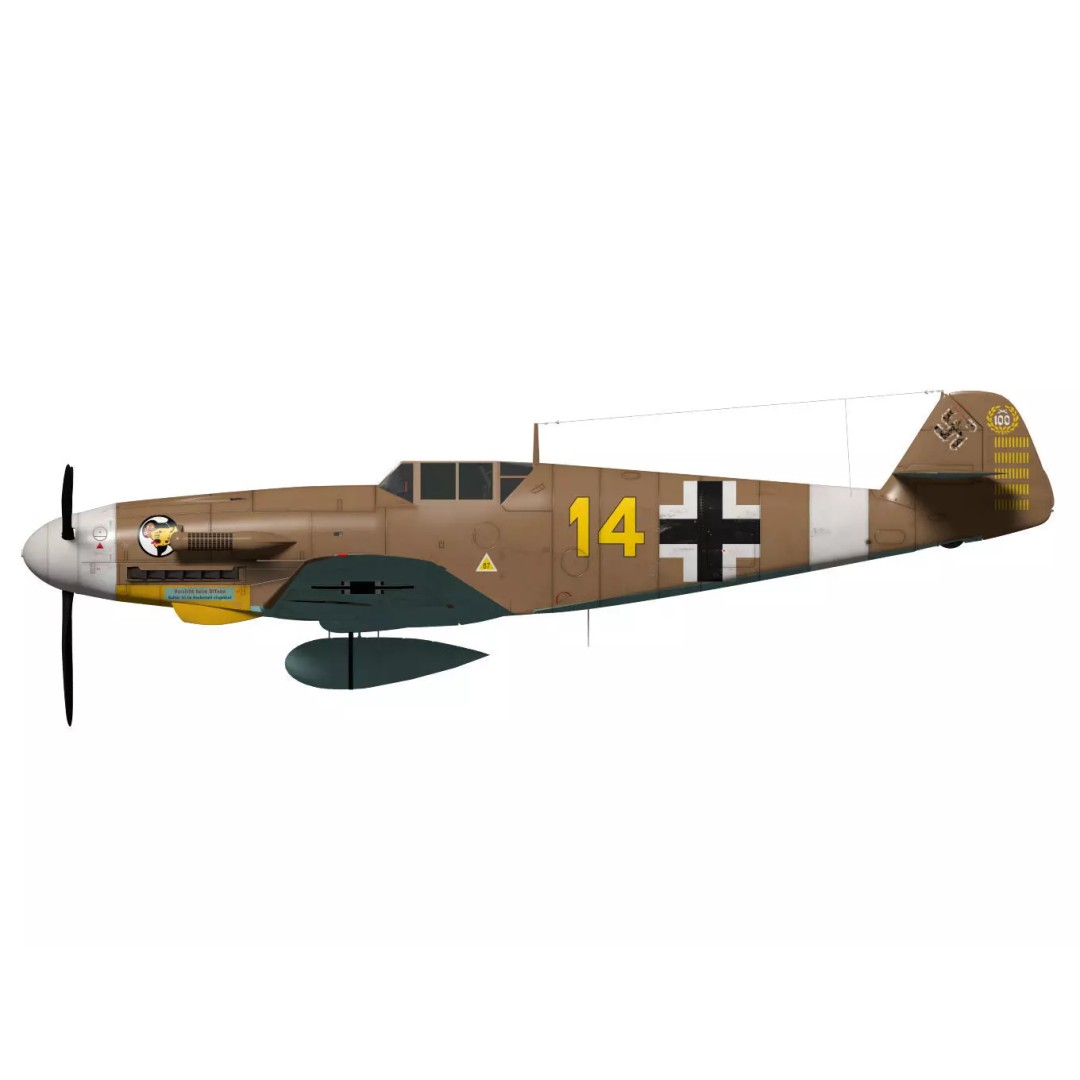 Messerschmitt Bf109 F4 3D Model – High Poly Aircraft, FBX, OBJ - View 10