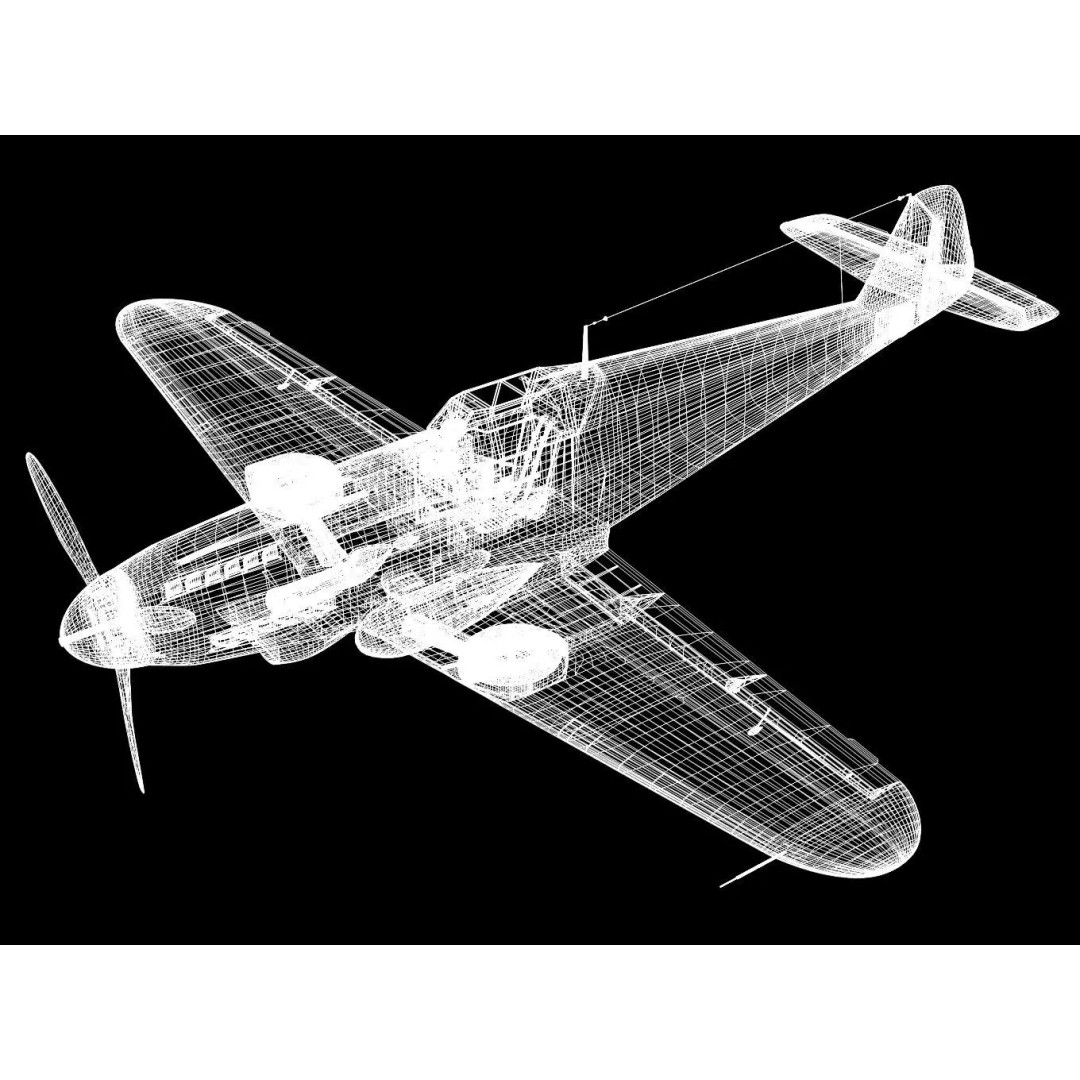 Messerschmitt Bf109 F4 3D Model – High Poly Aircraft, FBX, OBJ - View 16
